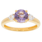 Yellow Gold Plated Sterling Silver Semi Mount Ring Setting Round RD 7X - Syzjewelry